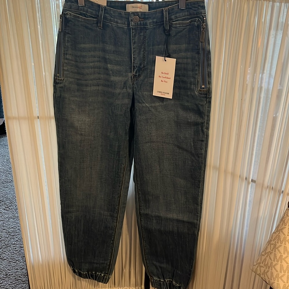 Skinny Girl “Cheryl Denim Jogger” Jeans Mid Rise Blue  NWT